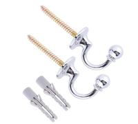 FIBOUND 2 Pcs Elegant Silver U-Shaped Drapery Retainers - Premium Metal Curtain Fasteners for Stylish Window Dressings. Heavy-Duty Design Ensures Secure Hold While Enhancing Room Aesthetics.