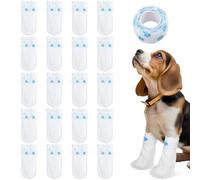 FIBOUND 20-Pack Disposable Pet Booties - Self-Adhesive Protective Dog Socks for Small Paws, Windproof & Dirt-Proof Foot Covers, Soft Breathable Bandage-Style Design (Assorted Sizes)