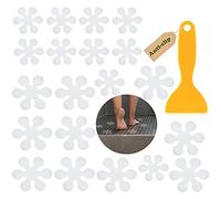 FIBOUND 20pcs Transparent Non-Slip Strip Stickers Flower Shape, Anti Slip Grip Stickers, Non Slip Bath Mat Shower Stickers Clear & Non-Abrasive Textured Baby Bath Stickers for a Better Grip adhesive