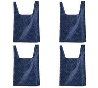 FIBOUND 4 Pack Collapsible Reusable Shopping Bags - Lightweight & Durable Grocery Totes, Water-Repellent Fabric, Convenient Pockets, Compact Foldable Design with Carry Pouch