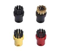 FIBOUND 4-Piece Steam Cleaner Brush Set - Replacement Nylon Nozzle Heads for Kärcher SC Series, Multi-Colour Dust & Grime Cleaning Attachments with Round Brush Design