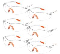 FIBOUND 6-Pack Durable Safety Goggles - Anti-Fog & Scratch-Resistant Protective Eyewear for Adults - Ideal for Welding, Construction, Lab Work & Chemical Handling - Secure Fit