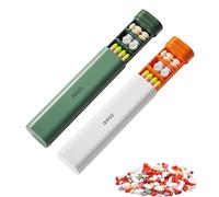 FIBOUND Twin Pill Management System - Set of 2 Compact 7-Day Medication Organizers with Secure Compartments, Ideal for Daily Vitamins, Supplements & Travel Essentials (Portable & Lightweight Design)