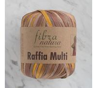 Fibra Natura Raffia Multi Yarn, %100 Cellulose, Yarn Raffia, Paper Macrame Cord,1.23 oz 87yd, Raffia Straw,Decor Yarn (04)
