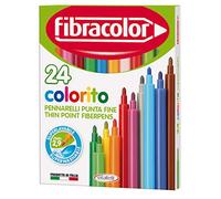 FIBRACOLOR Colorito Pack of 24 Super Washable Fine Tip Pens
