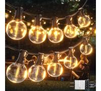 FIBRAVE - 60ft LED Outdoor String Lights with Shatterproof G40 Bulbs (20+2 Bulbs), Connectable Waterproof Hanging Light for Indoor Outdoor Garden Decor