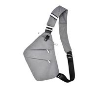 Fibrdoo Multi-pocket Chest Bag, Anti-Theft Shoulder Bag, Waterproof Sling Crossbody Bag, for Men Bicycle Hiking Jogging (Gray-1)