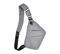 Fibrdoo Multi-pocket Chest Bag, Anti-Theft Shoulder Bag, Waterproof Sling Crossbody Bag, for Men Bicycle Hiking Jogging (Gray-Left)