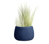 Fibre Clay Plant Pots 42cm Indoor/Outdoor Modern Rippled Finish Flower Pot Planters Patio Decking Lawn Doorstep Porch Houseplant Shrub Topiary Bush Plant Pot Clay Planters (Blue, Medium 30L) - ED25