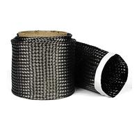 Fibre Glast Carbon Fiber Sleeve - Seamless Fabric Sleeving for Composites, Auto Parts, Boat Repairs, Oars, Hockey Sticks, Pipes, Tubes & Beams, Use with Epoxy Resin, 3 Foot Cloth Roll, Made in USA