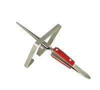 Fibre Grip Cross Lock Tweezers with Stand, Straight Tip, Hands Free Soldering Tool