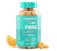Fibre Gummies - 4000 mg High Fibre - Fibre Supplements with Calcium for Gut Health and Digestive System Support - Vitamin D, B12, Chromium and Inulin - 60 Gummies - by Novomins