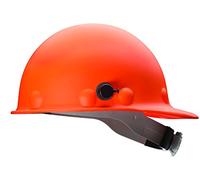 Fibre-Metal by Honeywell P2AQRW46A000 Super Eight Fiber Glass Cap Style Ratchet Hard Hat with Quick-Lok, Hi-Viz Orange
