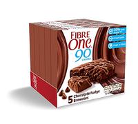Fibre One 90 Calorie Chocolate Fudge High Fibre Brownies 5 x 24g (Pack of 5, total 25 Squares)