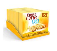 Fibre One 90 Calorie Lemon Drizzle High Fibre Squares, 5 x 24g