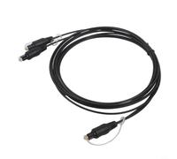 Fibre Optic Audio Splitter up to 40 m Range (2 Metres) | Supports LPCM2.0 for dts for dolby AC3, black plastic housing, compatible with TV and DVD