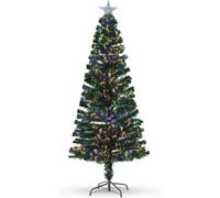 Fibre Optic Christmas Tree Green Pre-Lit Led Festive Christmas Tree 4Ft 5Ft 6Ft