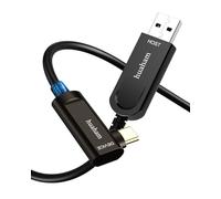 Fibre Optic USB A to USB C Cable Right Angled 10M,10Gbps Ultra High Speed Active Optical Type C Cable for Webcams,Cameras,AR/VR,Xbox 360,Hubs, Laptop etc
