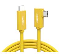 Fibre Optic USB C Tethering Cable 9 m, Right Angle 10 Gbps VR Cord for Bidirectional Data Transfer with PD 60 W, USB 3.2 GEN 2 Link Cable for VR/Camera/Sony/Canon/Nikon/MacBook (Orange)