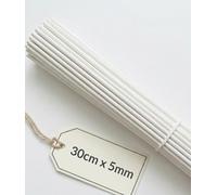 Fibre Reed Fragrance Oil Diffuser Replacement Sticks Black Grey White 30cm x 5mm (White)