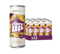 Fibre Up Mango & Passionfruit Sparkling Drink 12x250ml Pack - 16g Of Fibre, 50% RDA, Vegan, Gut Friendly & Low Calorie. A Refreshing Prebiotic Soda, Supports Digestion, No Added Sugars Or Sweeteners.