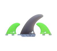 Fibreglass 6inch Centre Fin + 2 Honeycomb side fins (FCS compatible), Green