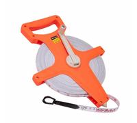 Fibreglass Surveyors Tape, 100m/330ft Metric-Imperial Dual-Scale Open Reel Fibreglass Measuring Tape for Gardens Construction Sites Sports Fields