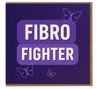 Fibro Fighter Encouragement Card - Purple Butterfly Support Card for Fibromyalgia Awareness, Thinking of You, Get Well Soon, Heartfelt Sympathy