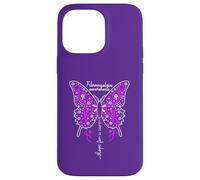 Fibromyalgia Awareness Colorful Butterfly Ribbon Case for iPhone 14 Pro Max