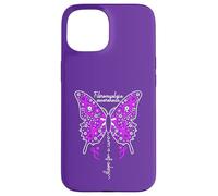 Fibromyalgia Awareness Colorful Butterfly Ribbon Case for iPhone 15