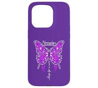 Fibromyalgia Awareness Colorful Butterfly Ribbon Case for iPhone 15 Pro