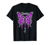Fibromyalgia Awareness Colorful Butterfly Ribbon T-Shirt