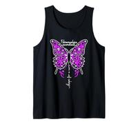 Fibromyalgia Awareness Colorful Butterfly Ribbon Tank Top