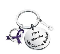 Fibromyalgia Awareness Gift Fibromyalgia Jewelry Fibro Warrior aka Chronic Badass Keychain (Fibro Warrior- K EU)