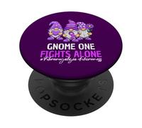 Fibromyalgia Awareness Gnome Fibro Warrior Purple Ribbon PopSockets Adhesive PopGrip