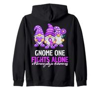 Fibromyalgia Awareness Gnome Fibro Warrior Purple Ribbon Zip Hoodie