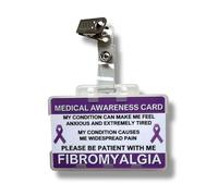 Fibromyalgia Awareness Medical Card with Purple Card Holder & Croc Clip