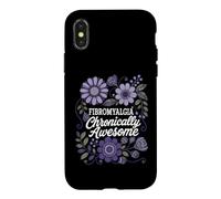 Fibromyalgia Chronically Awesome Floral Chronic Pain Design Case for iPhone X/XS