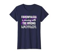Fibromyalgia Fibro Warrior T-Shirt, Women, Navy Blue, Medium