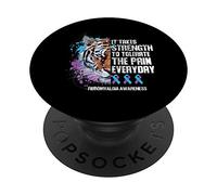 Fibromyalgia Ribbon It Takes Strength To Tolerate The Pain PopSockets Grip and Stand for Phones and Tablets