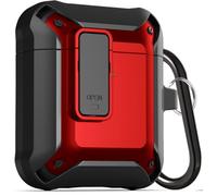 Fibuntun Upgraded Armor for Airpod Case, Shockproof AirPods Cover Cool iPod Case Designed for Apple Air Pod 2&1 Wireless Cases for Men Women - Red