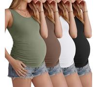 Ficerd 4 Pcs Womens Maternity Sleeveless Tank Tops, 4-Color, XX-Large