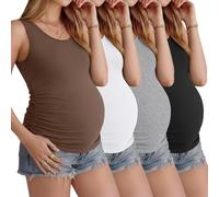 Ficerd 4 Pcs Womens Maternity Sleeveless Tank Tops, 4-Color, XX-Large