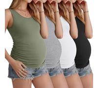Ficerd 4 Pcs Womens Maternity Sleeveless Tank Tops, 4-Color, XX-Large