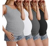 Ficerd 4 Pcs Womens Maternity Sleeveless Tank Tops, 4-Color, XX-Large