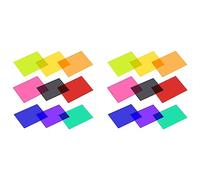 Ficher 18Pcs Gel Light Filter Color Correction Colored Overlays Film Lighting Gel Filter for Film,Video,Photo,Stage(Multicolor)