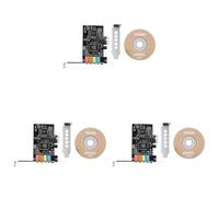 Ficher 3X PCIe Sound Card 5.1, PCI Express Surround 3D Audio Card for PC with High Direct Sound Performance & Bracket