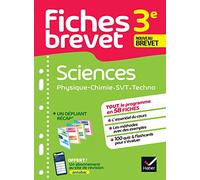 Fiches brevet - Sciences 3e (Physique-Chimie, SVT, Technologie) Brevet 2025: tout le programme en fiches de révision détachables