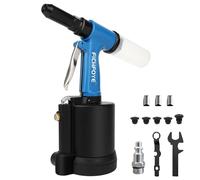FICHFOYE Pneumatic Rivet Gun with 3/32"-1/4" Rivet Heads