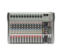 Fichiouy 12-Channel Bluetooth Studio Audio Mixer, DJ Sound Controller Interface with USB for PC Recording Input, 48V Phantom Power, XLR/TRS Inputs for Professional and Beginners